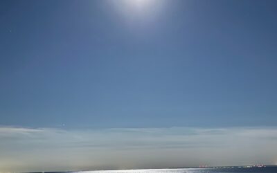 A picture of the moon over Lake Ontario, taken by Stacy W. Nelson.