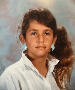 Stacy W. Nelson's Grade 7 school picture, taken in 1988.
